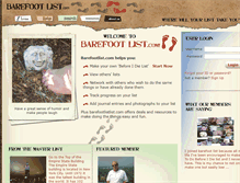 Tablet Screenshot of barefootlist.com